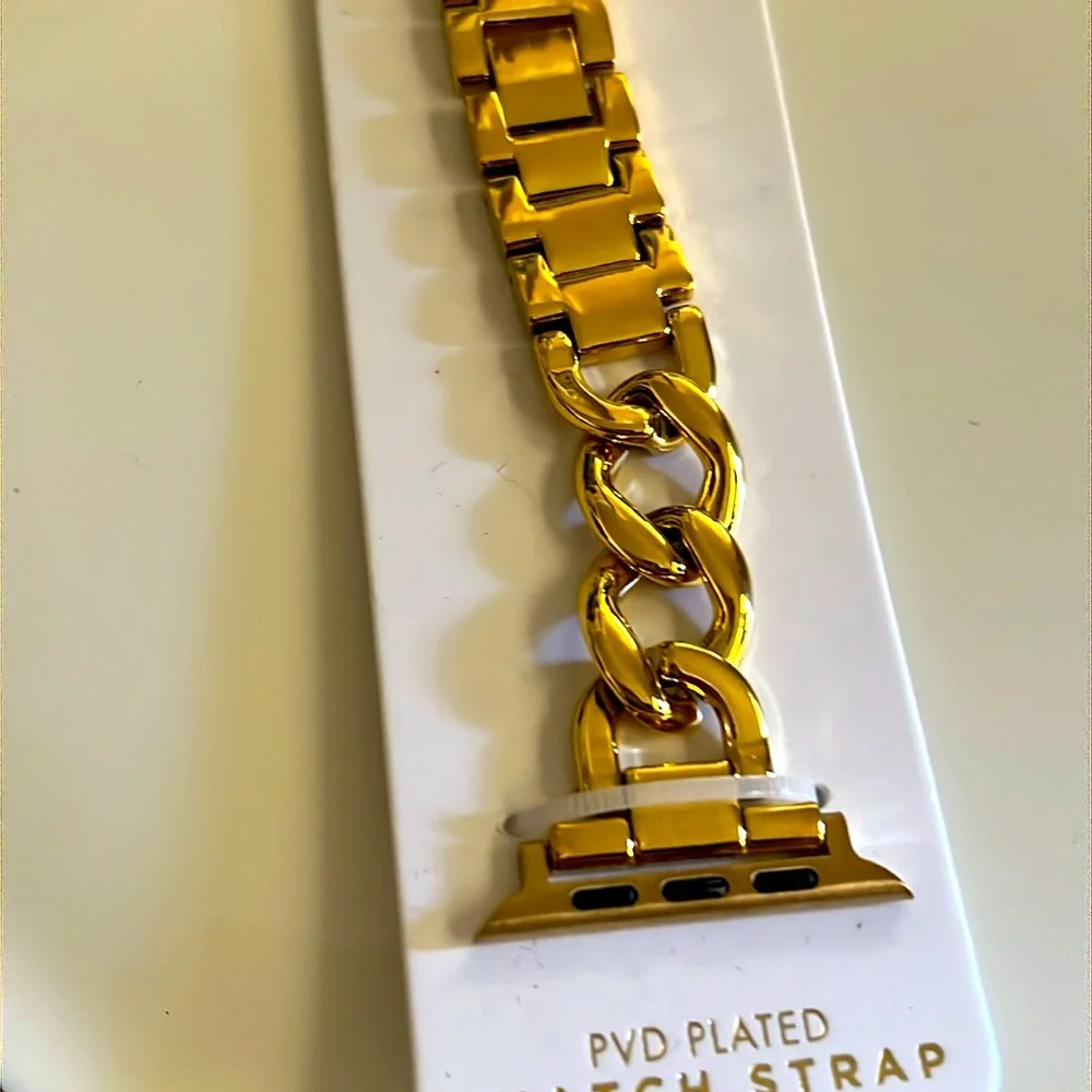 Apple watch strap 42mm 44mm 45mm cuban yellow gold stainless PVD plated iwatch